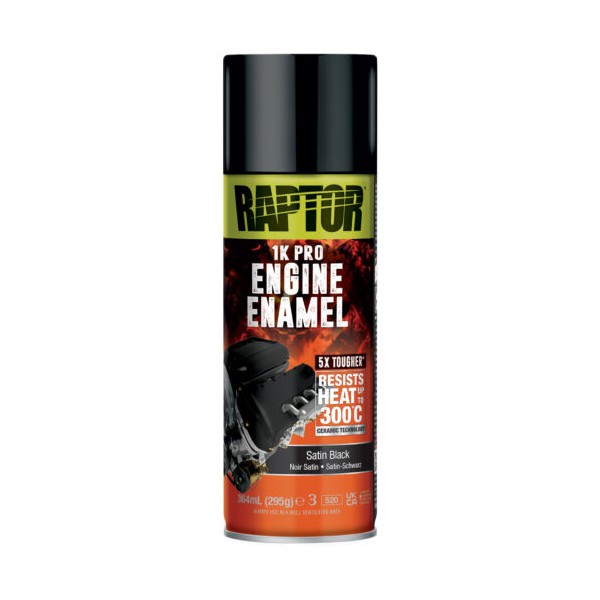 RAPTOR H.T. variklio dažai juodi pusiau mat. 300 °C, 400 ml