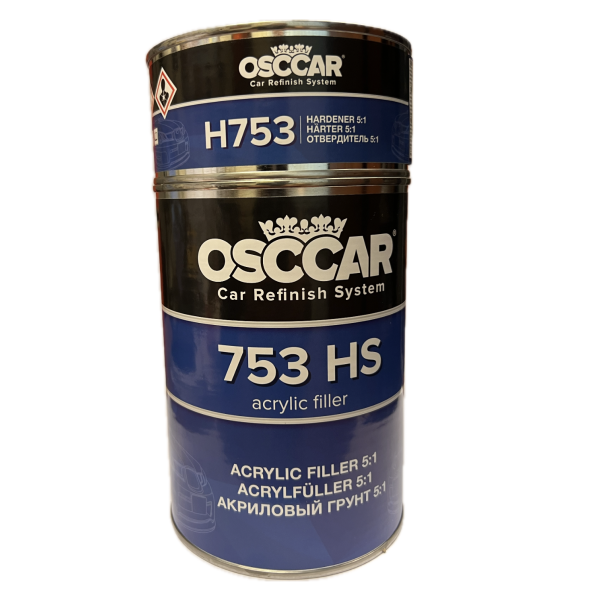 OSCCAR 753 HS 5:1 akrilinis gruntas pilkas kompl. 0,8L