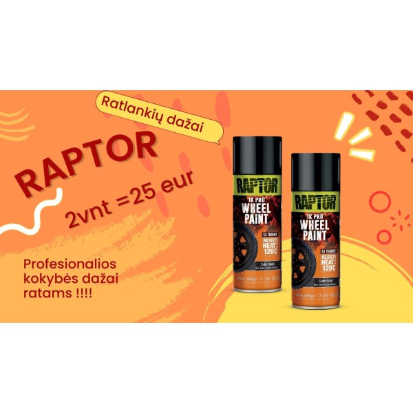 Juodi blizgantys dažai ratlankiams aer. 120 °C, 400 ml (2 vnt)