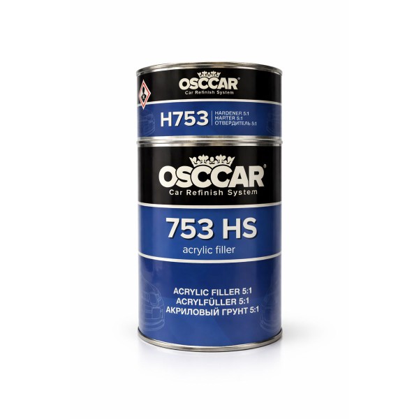 Pilkas HS 5:1 akrilinis gruntas OSCCAR 753 komplektas 0,8l